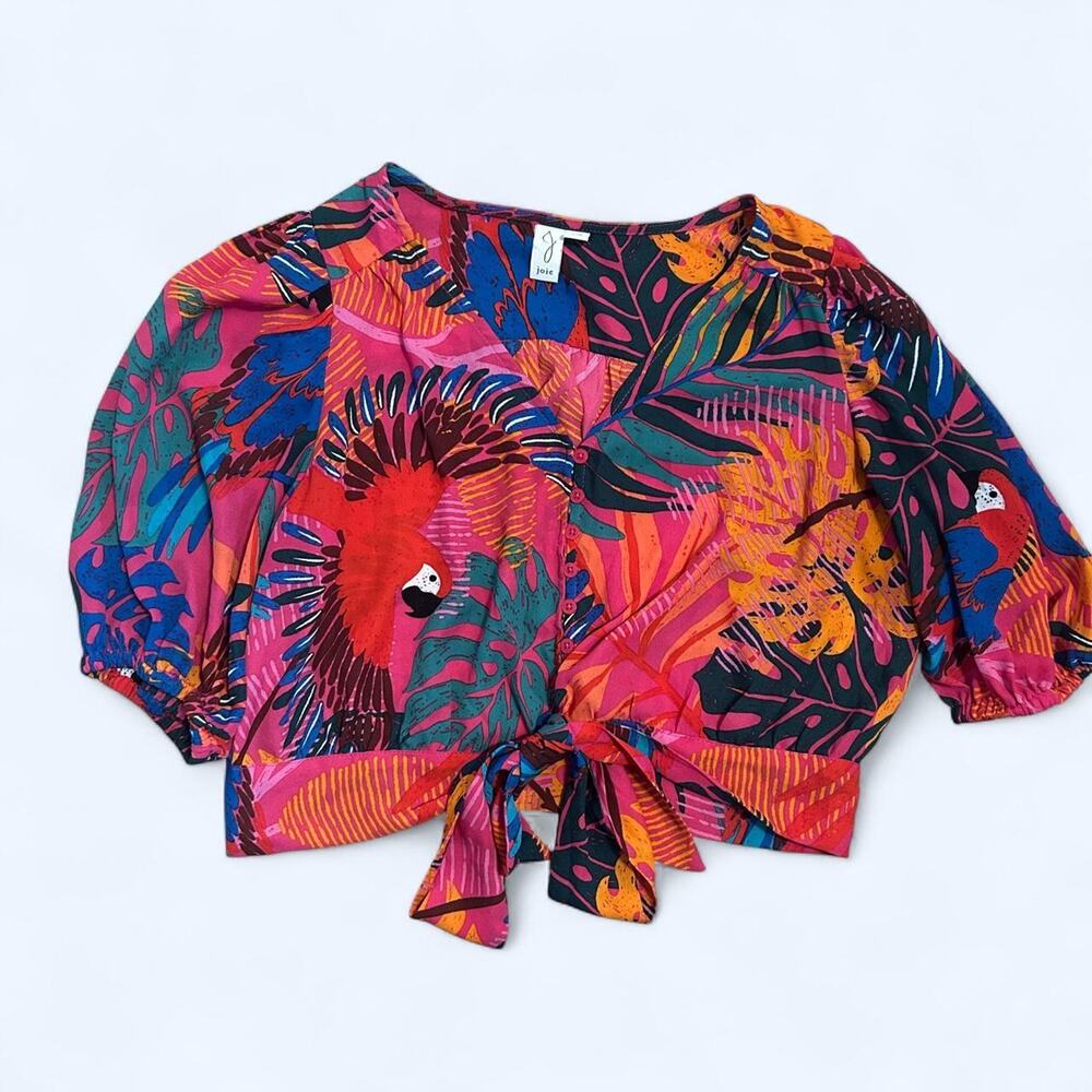 Joie tropical parrot tie front